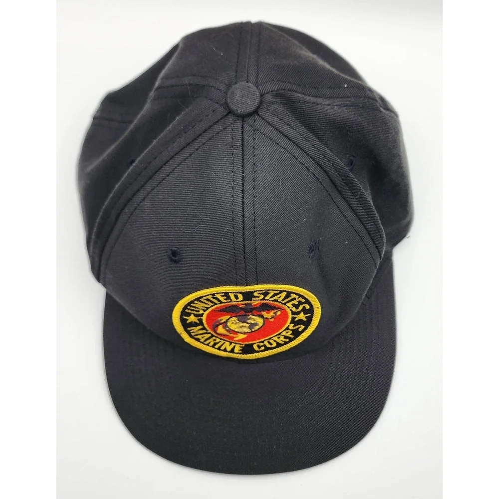 VINTAGE ATT HAT US MARINE CORPS BLACK‎ ONE SIZE